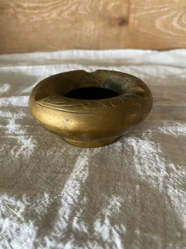 Brass ashtray vintage front view