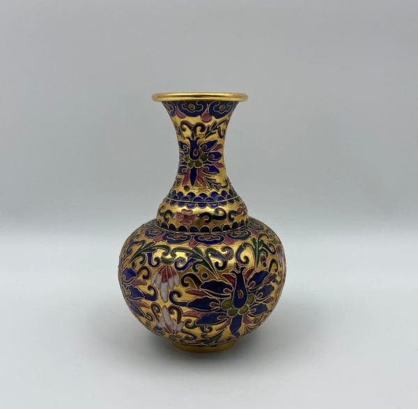 Vintage Cloisonne Enamel Vase another view of front