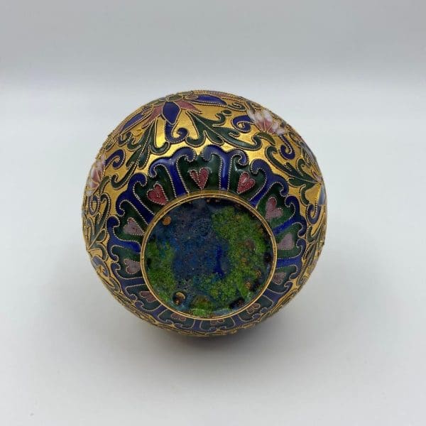 Vintage Cloisonne Enamel Vase bottom