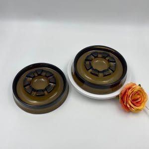 cigar ashtrays pair brown glass