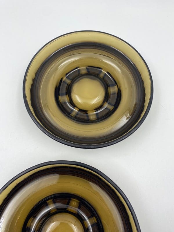 cigar ashtrays bottom of brown glass ashtrays