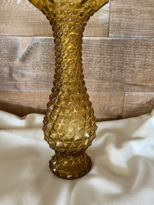 vintage amber glass vase base