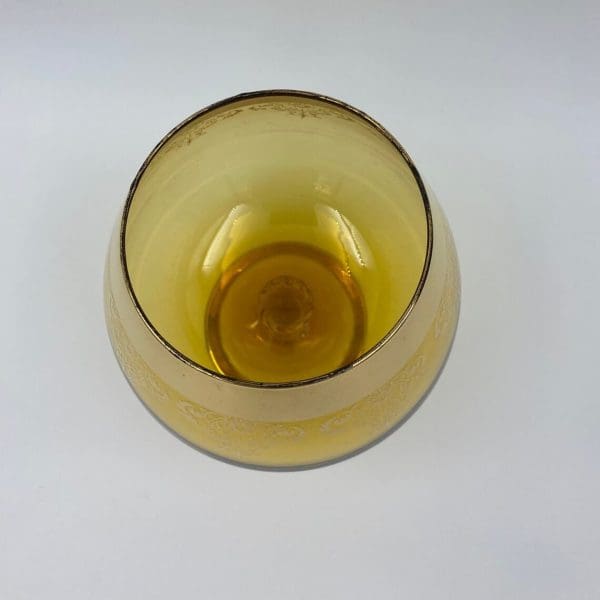 vintage glass rose bowl top view