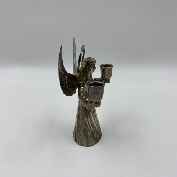 silver angel candle holder right side