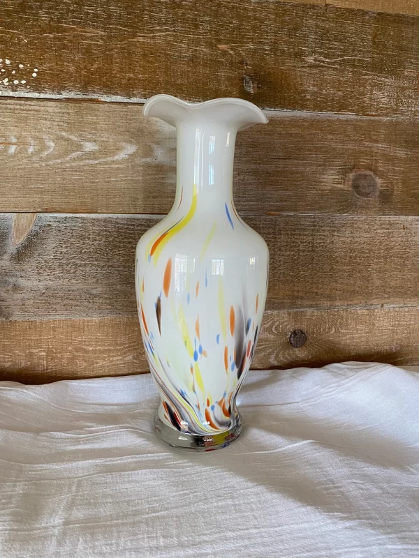 Hand blown art glass vase large