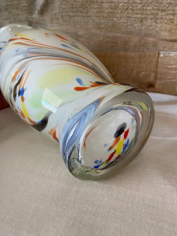 Hand blown art glass vase bottom