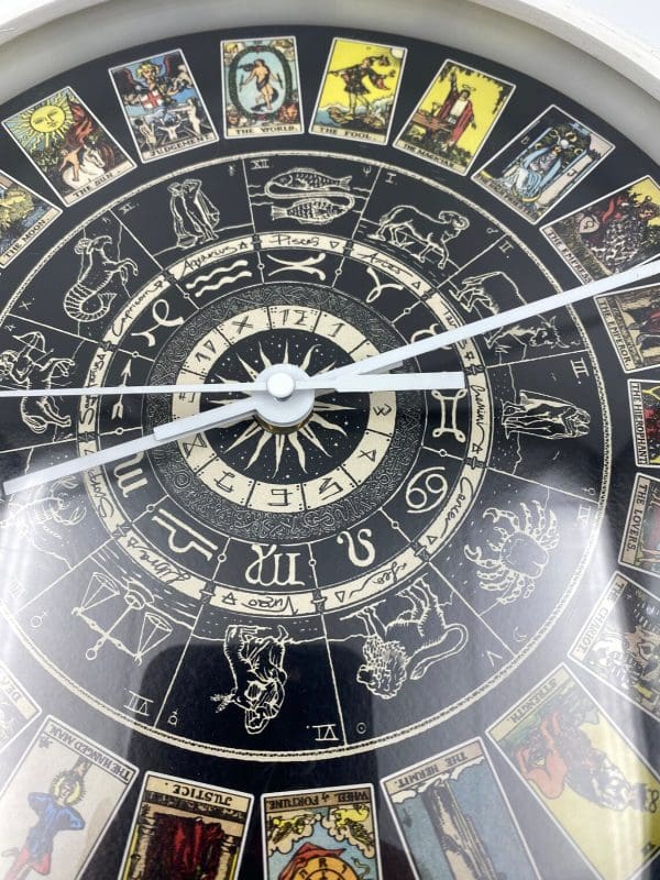 zodiac wall clock close of hands and face