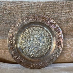 Copper Aztec Calendar Plate hammered metal wall decor