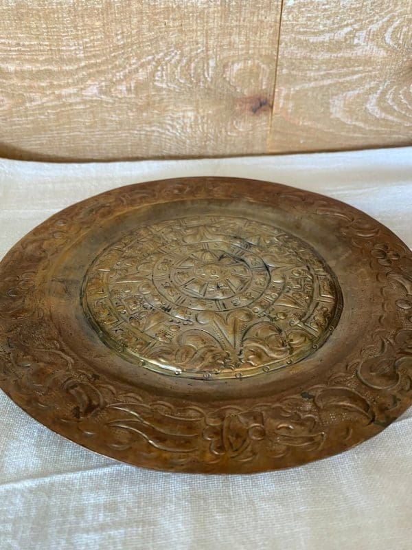 Copper Aztec Calendar Plate back