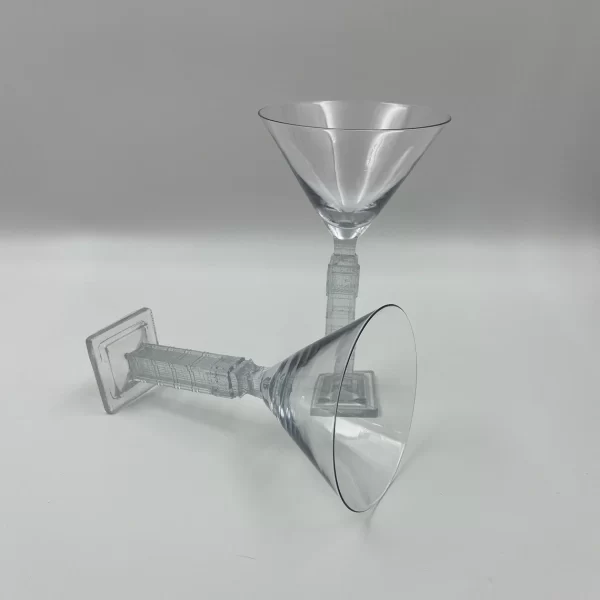 vintage martini glasses one laying on side