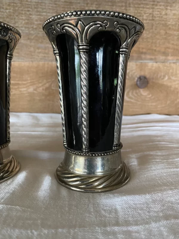 vintage black amethyst glass vase other close