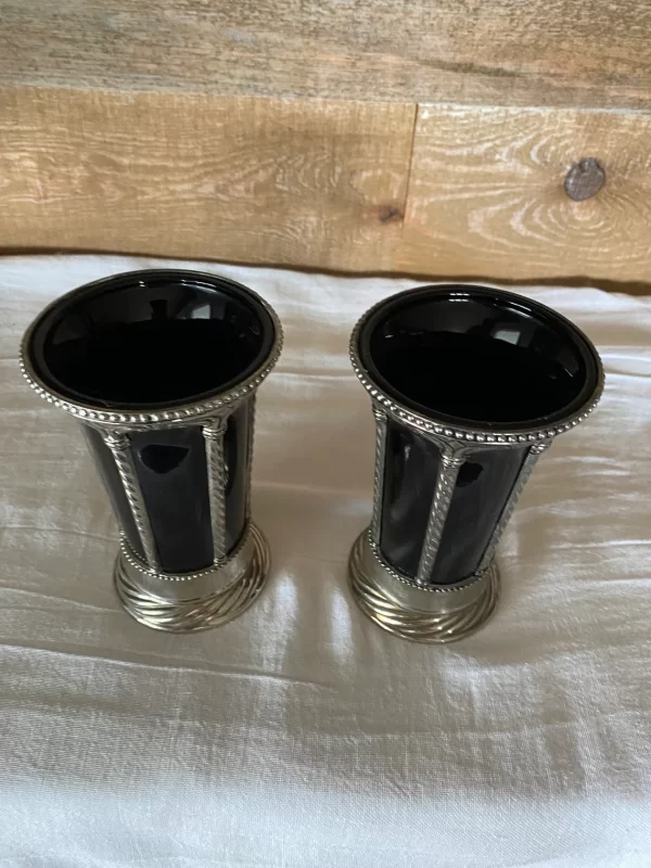 vintage black amethyst glass vase tops