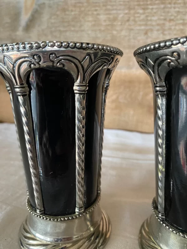 vintage black amethyst glass vase black glass