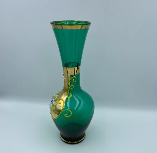 Bohemian glass vase green right