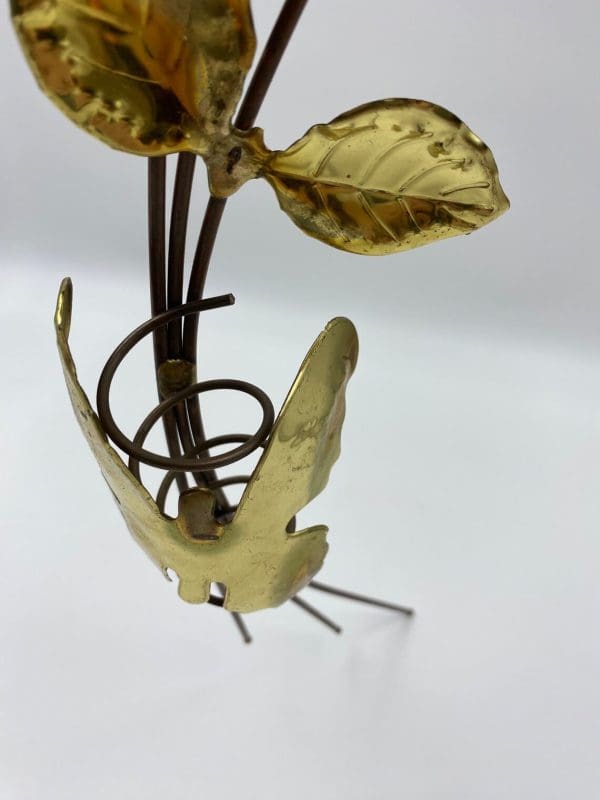 vintage brass wall decor flower stems