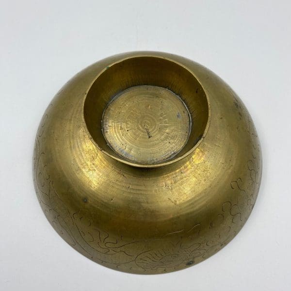 Chinese brass dragon bowl bottom