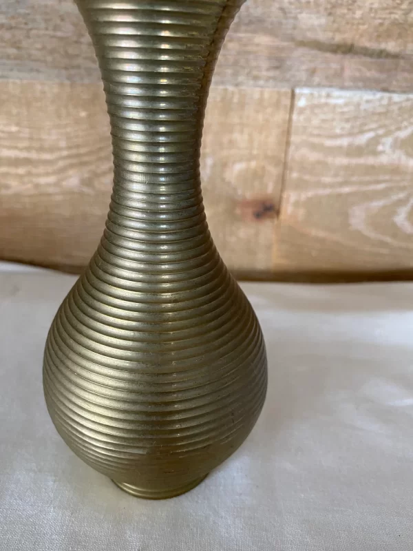 brass flower vase close