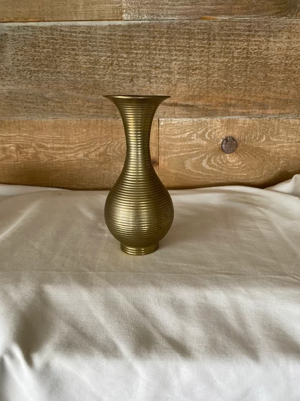 brass flower vase side