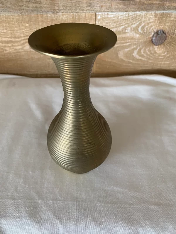 brass flower vase top angle