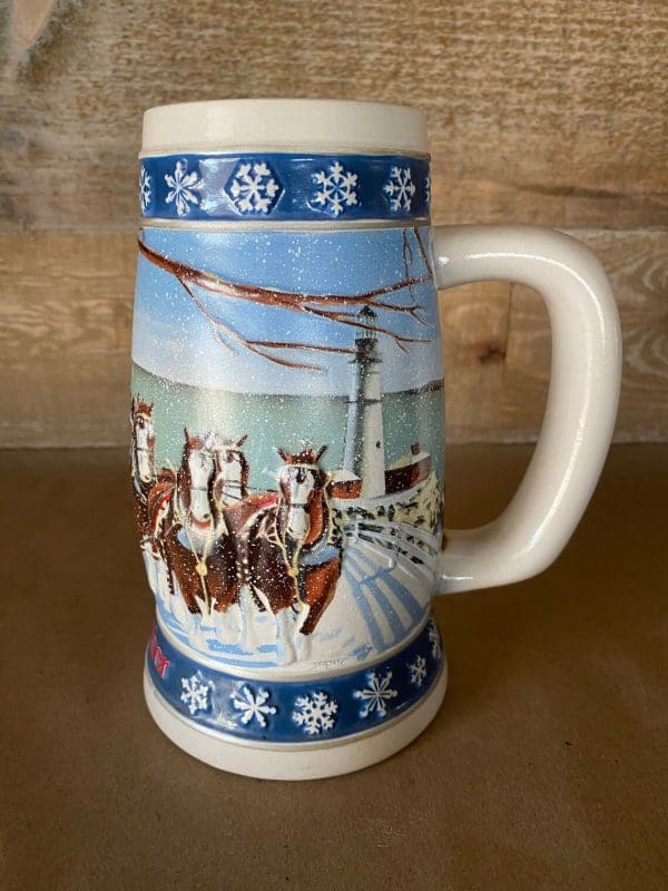 1995 Budweiser holiday stein left side