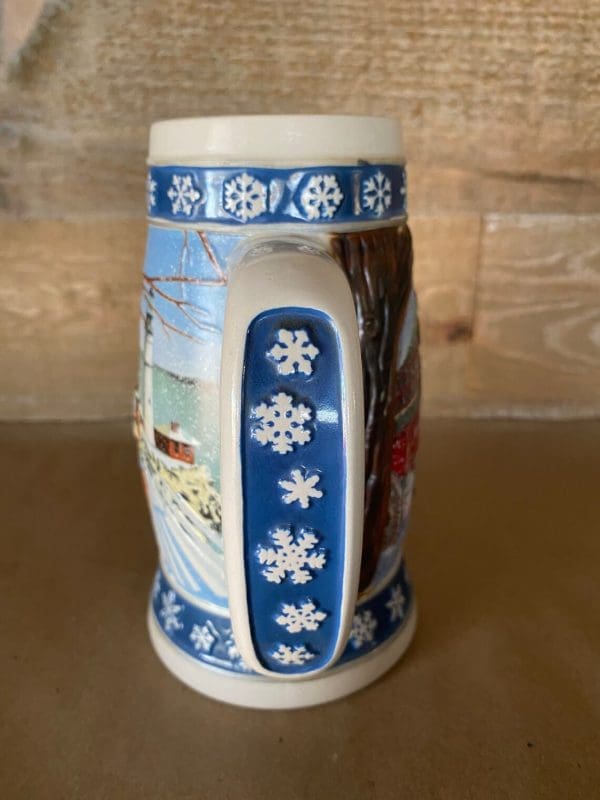 1995 Budweiser holiday stein snowflake handle