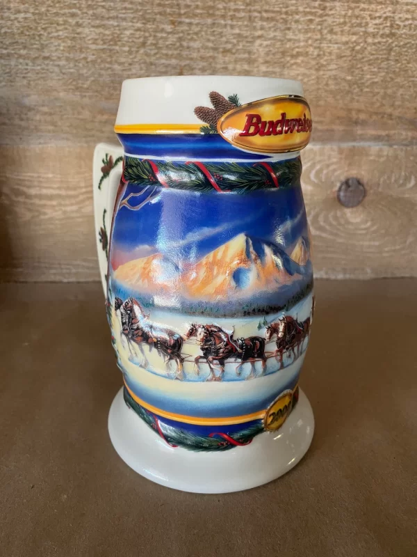 2000 Budweiser holiday stein front