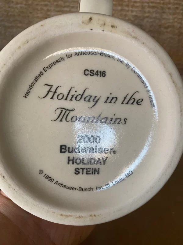 2000 Budweiser holiday stein bottom