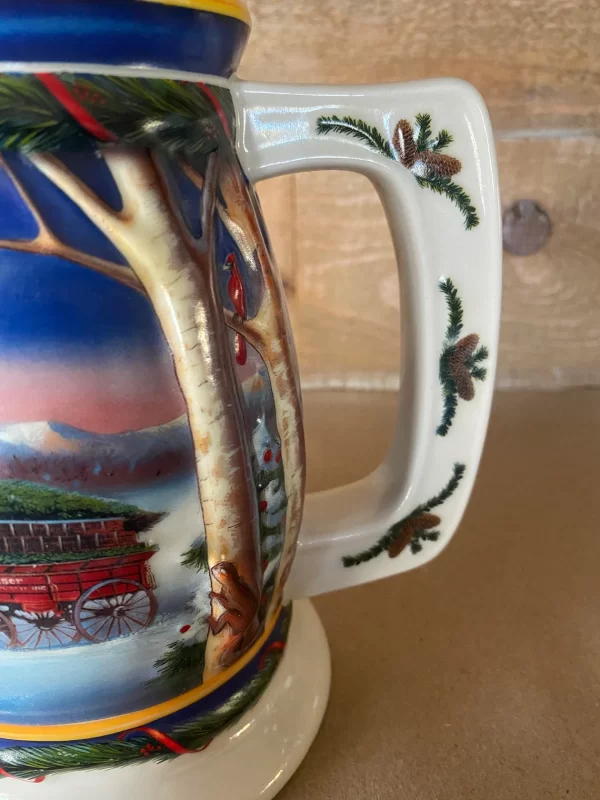 2000 Budweiser holiday stein handle design