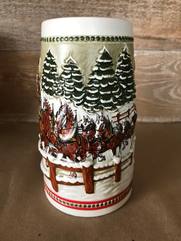 1984 Budweiser holiday stein front