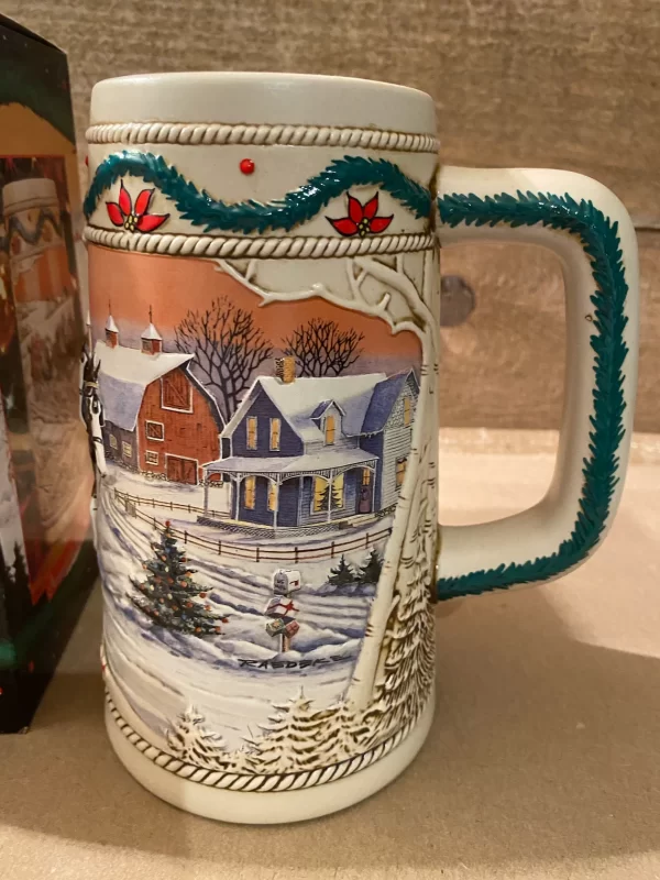 1996 Budweiser holiday stein left side