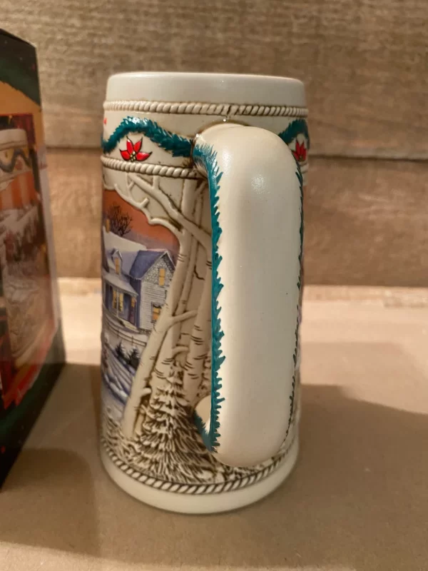 1996 Budweiser holiday stein back of handle