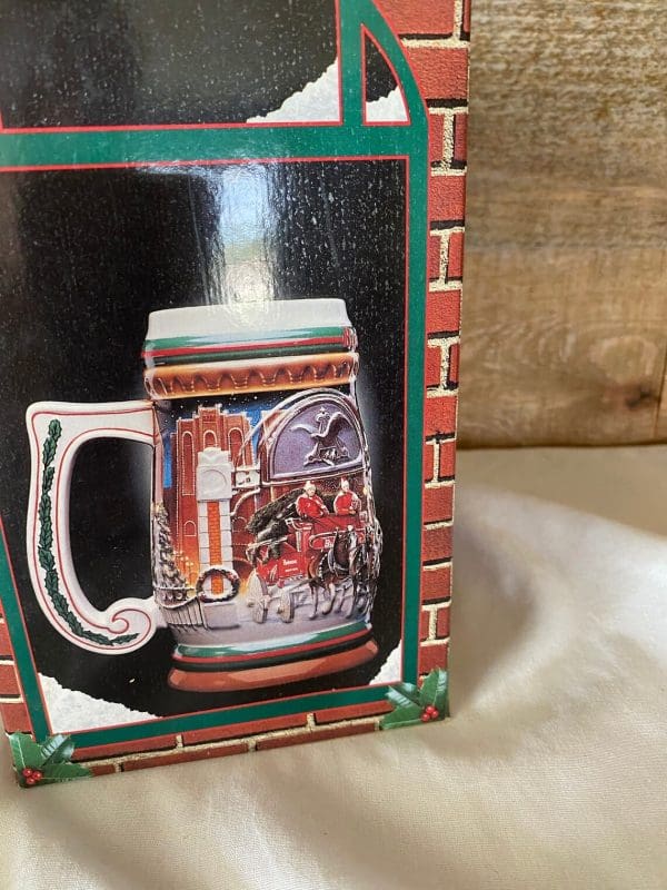 1997 Budweiser holiday stein side box