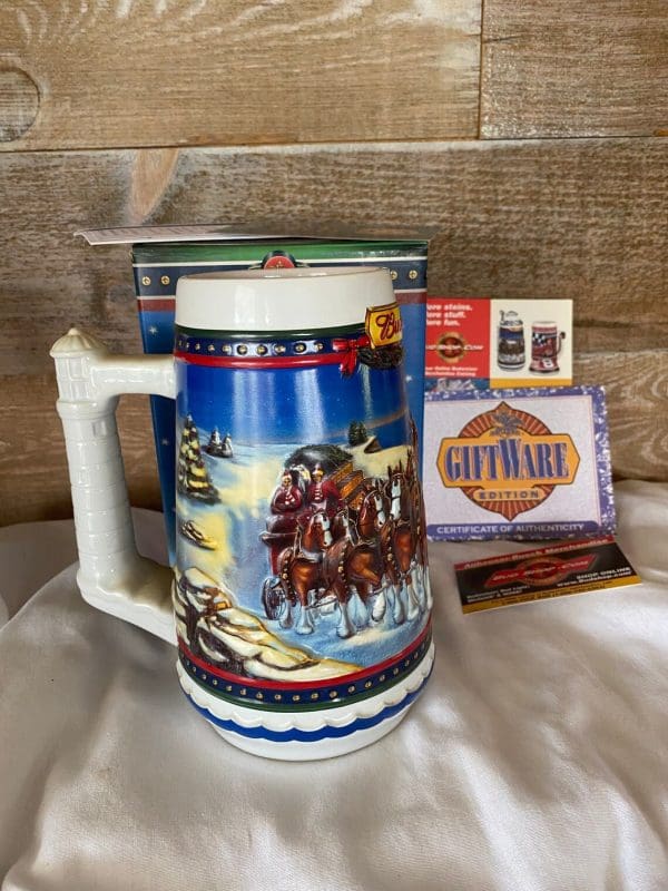 2002 Budweiser holiday stein right side