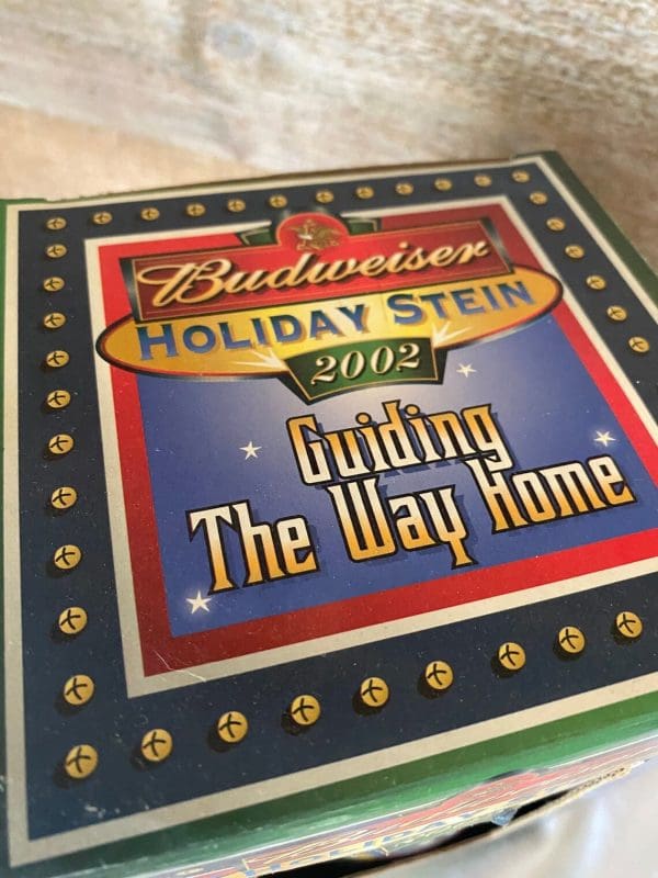 2002 Budweiser holiday stein box top