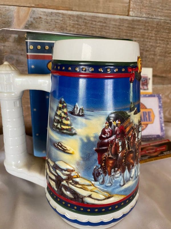 2002 Budweiser holiday stein left side