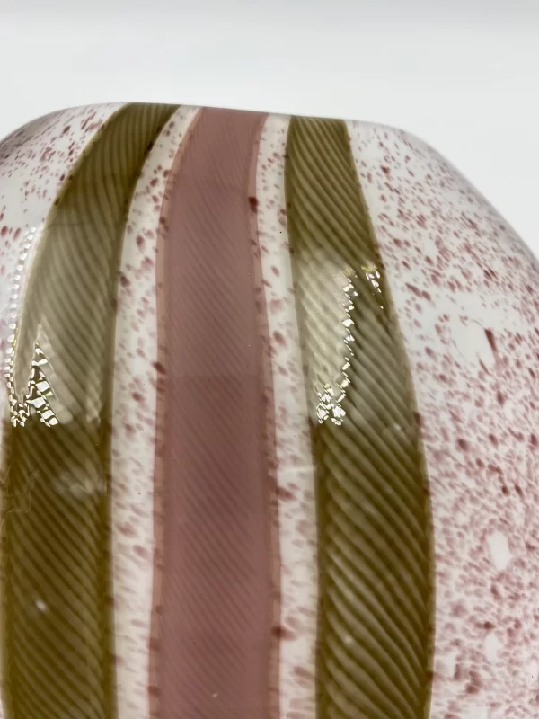 pink Murano glass vase close up detail