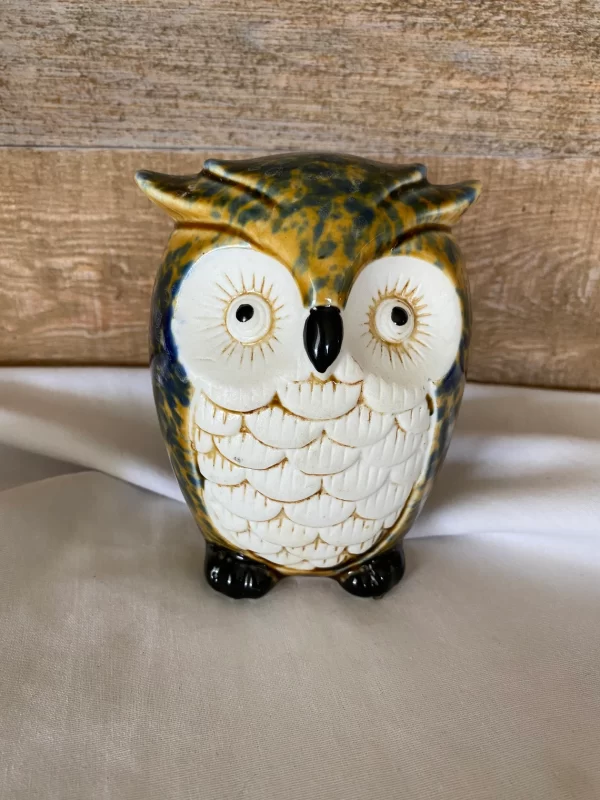 ceramic owl vase front