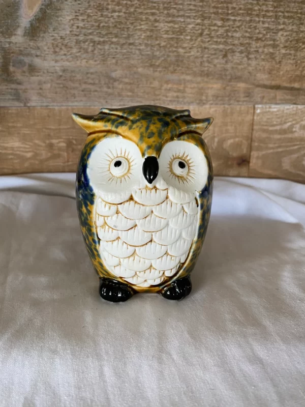 ceramic owl vase close