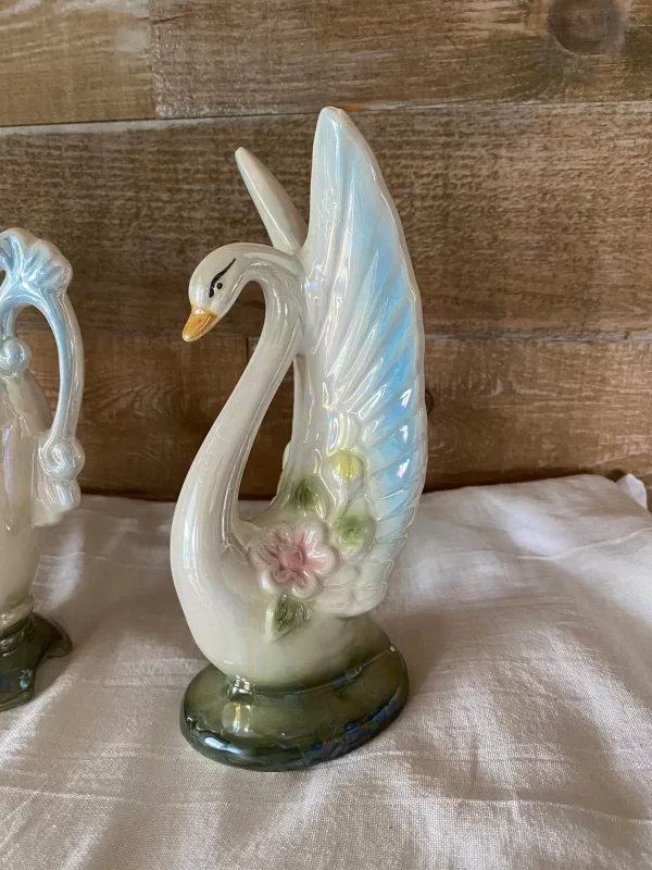 vintage ceramic swan vase swan only