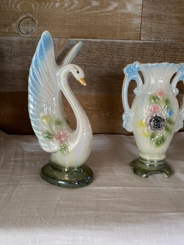 vintage ceramic swan vase other swan only