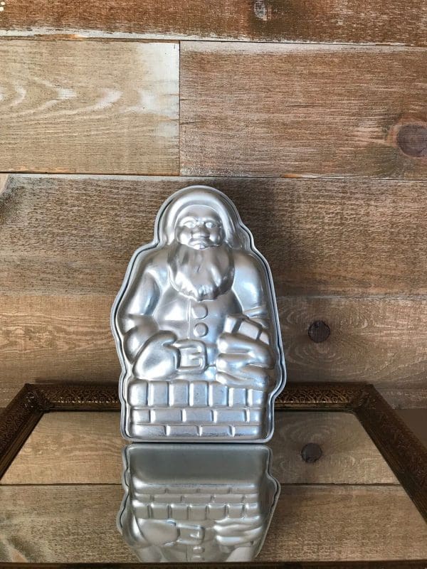 vintage Santa cake pan standing