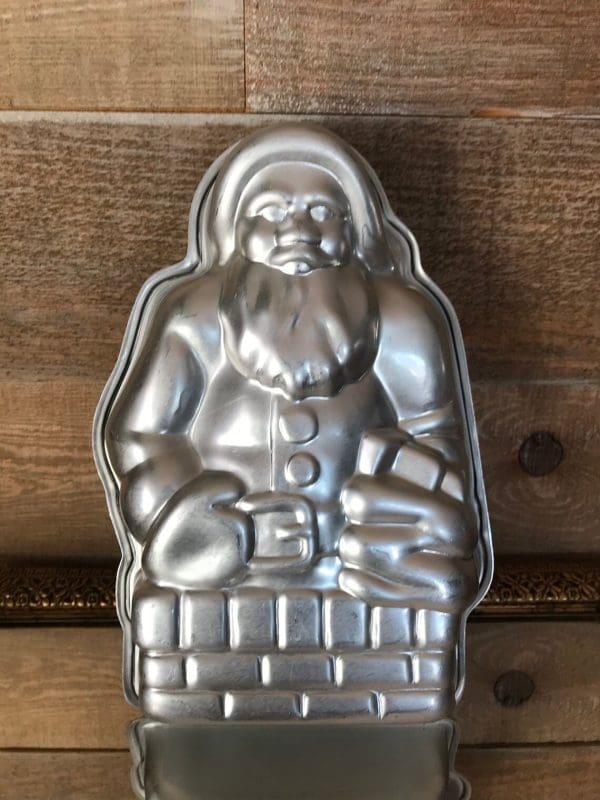 vintage Santa cake pan close front