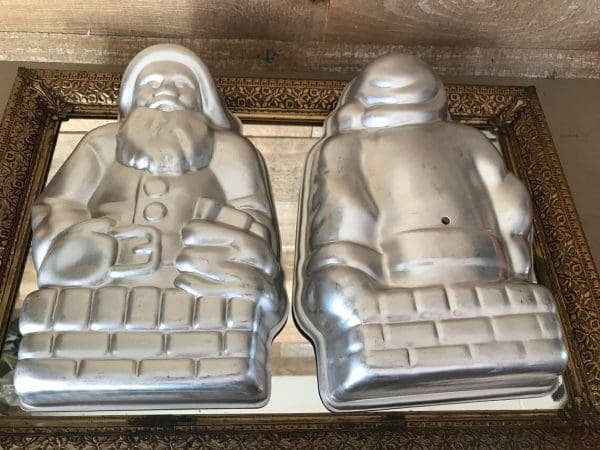 vintage Santa cake pan top view