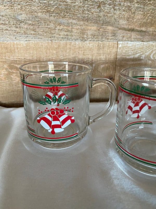 clear glass Christmas mugs another single