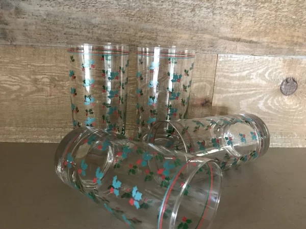 Christmas glass tumblers sides