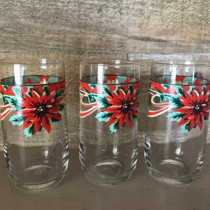 vintage Christmas tumblers set of three