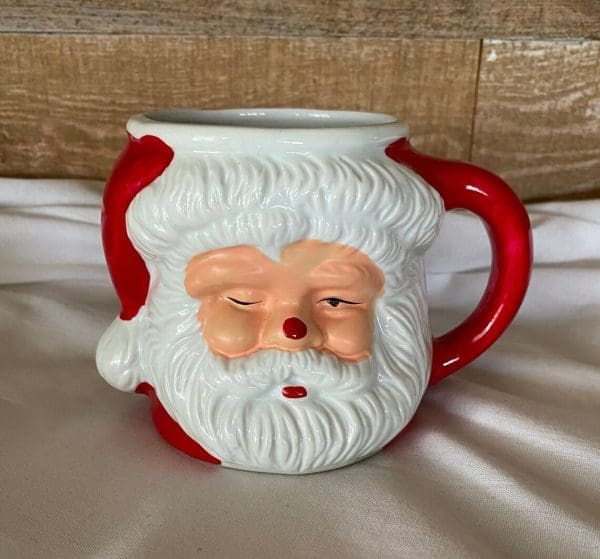 vintage Santa mug winking