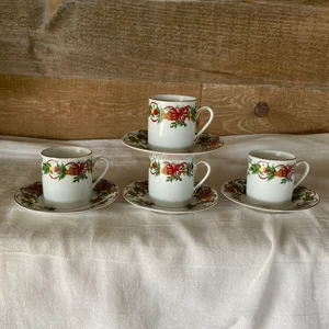 Christmas demitasse cups stacked