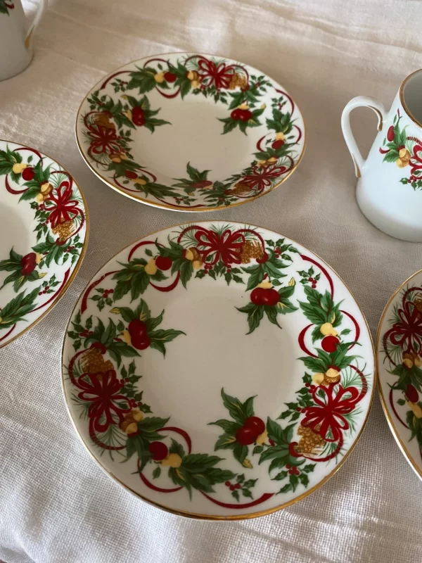 Christmas demitasse cups saucers