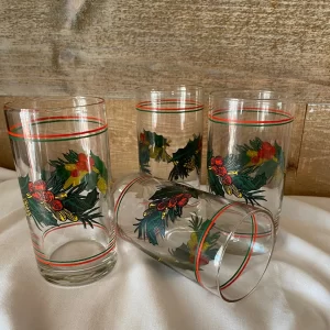 glass Christmas tumblers fancy tableware